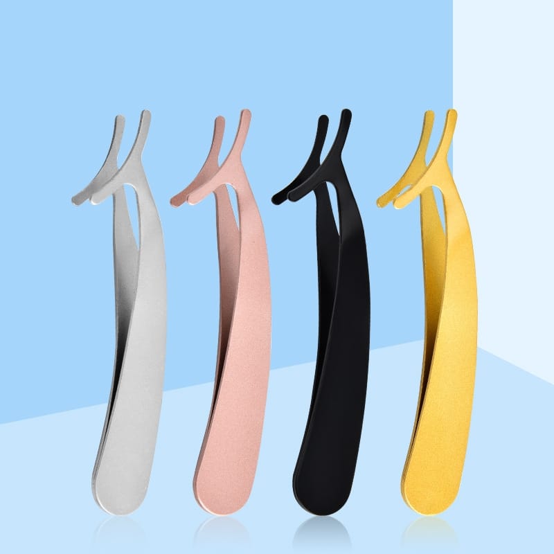 4 Color Dolphin Stainless Steel Eyelash Applicator Tweezers