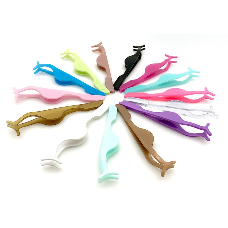 15 Color Plastic Eyelash Applicator Tweezers