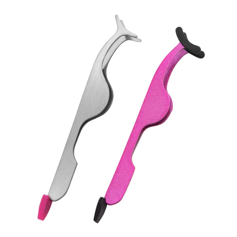 5 Color Stainless Steel Eyelash Applicator Tweezers with Silicone