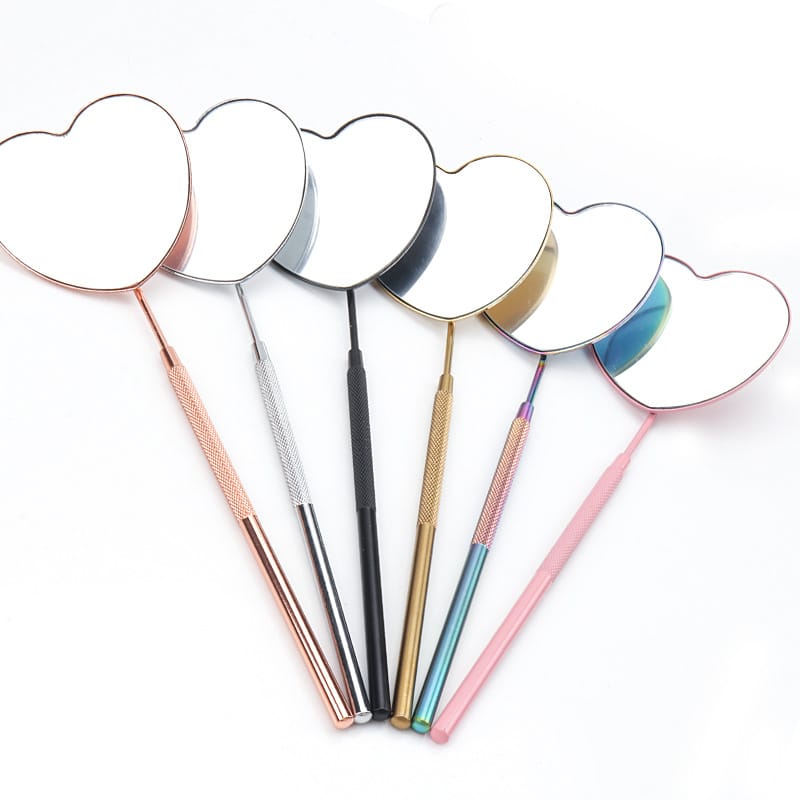 7 Color Heart Eyelash Extensions Inspection Mirror