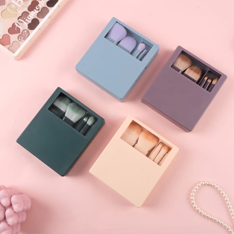 5 Pcs Makeup Brushes Set With Mirror (ZC02)