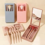 5 Pcs Makeup Brushes Set With Mirror (DZ11)