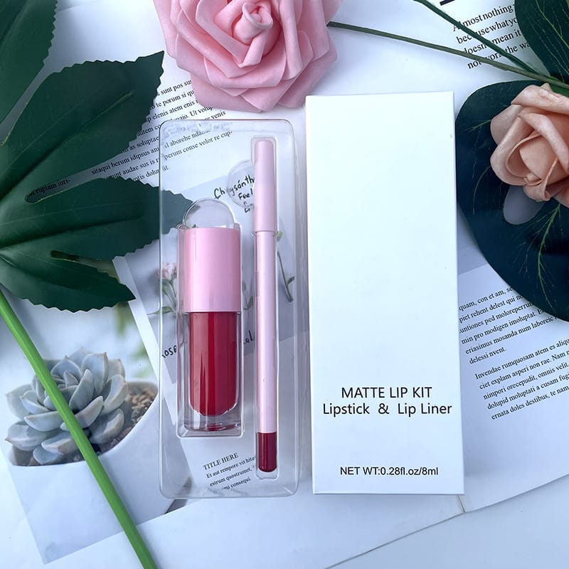 18 Color Matte Lip Gloss&Lip Liner Kit (K035)