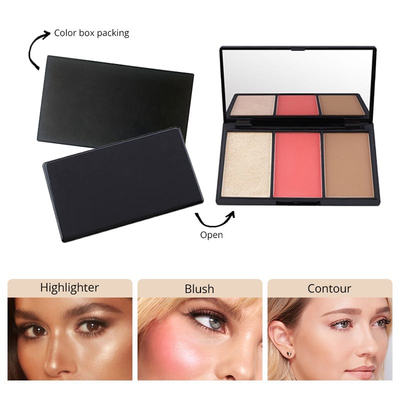 3 in 1 Highlighter Blush Contour Powder