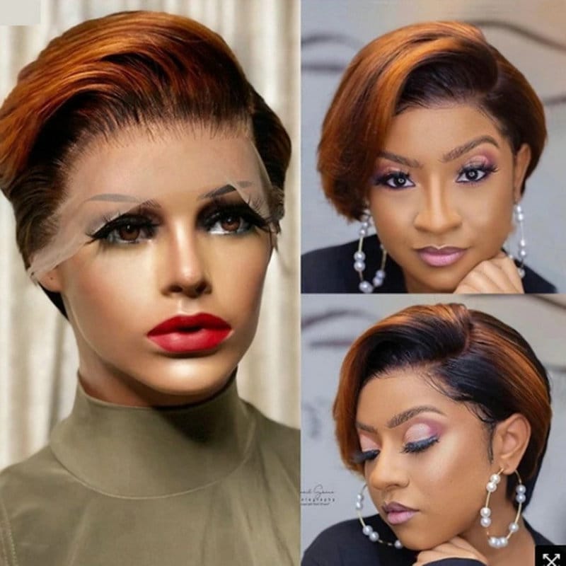 Curly to Straight T-Part Lace Wig - Short Bob Style