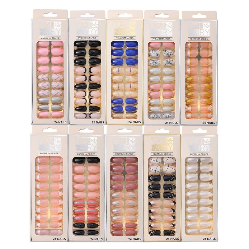 9 Styles French Style Mix Press On Nails