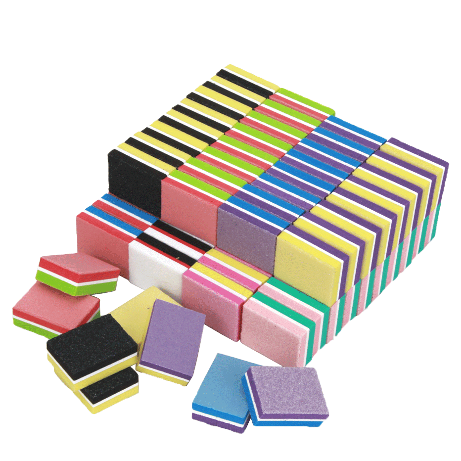Two Colors Mini Square Sponge Nail Buffing Blocks ﻿