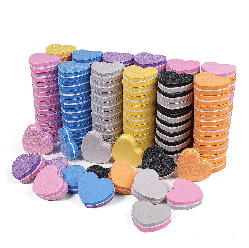 Mini Heart Sponge Nail Buffing Blocks ﻿