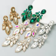 4 Color Waterdrop Sparkly Rhinestone  Earrings