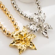 Vintage Petal Beaded Collar Flower Necklace