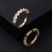 Oval Shining Micro Pave Zircon Rings