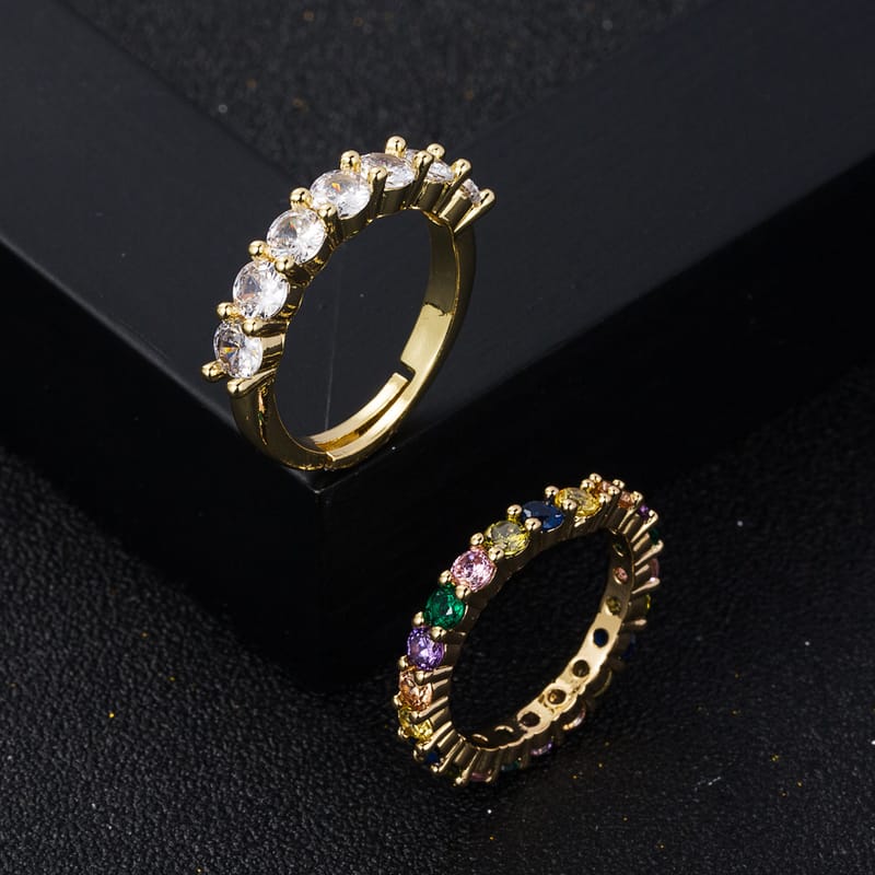 Oval Shining Micro Pave Zircon Rings