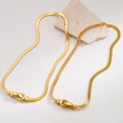 Titanium steel Flat Snake Chain Necklace