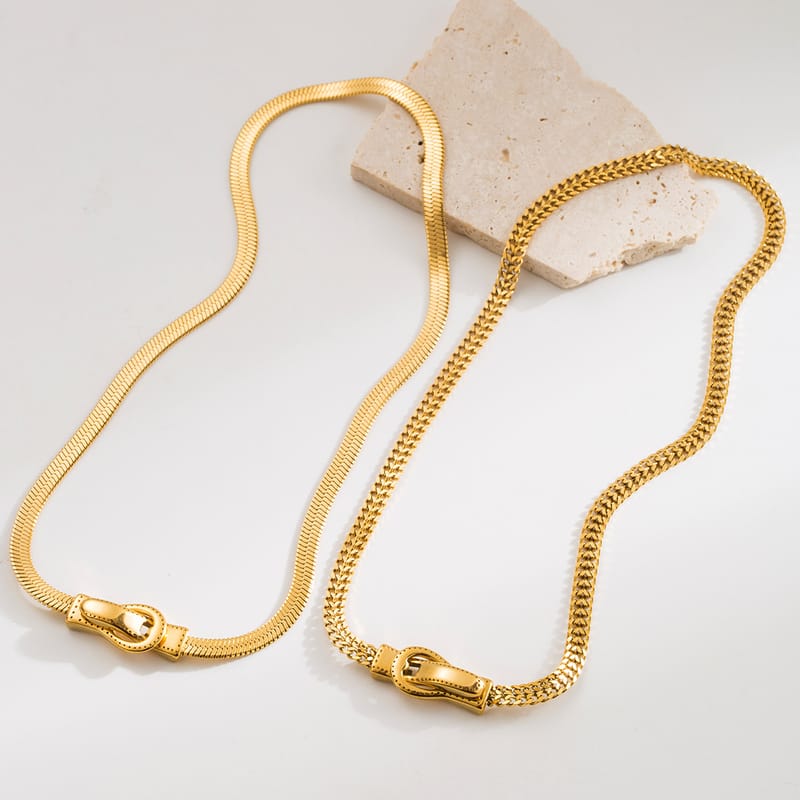 Titanium steel Flat Snake Chain Necklace