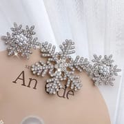 Rhinestone Alloy Snow Flake Winter Hair Clip
