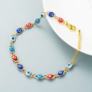 Glaze Glass Evil Eyes Spiritual Chain Bracelet