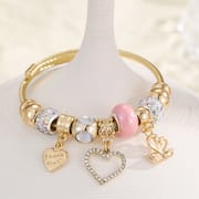 Exquisite Heart Rhinestone Alloy Chain Bracelet