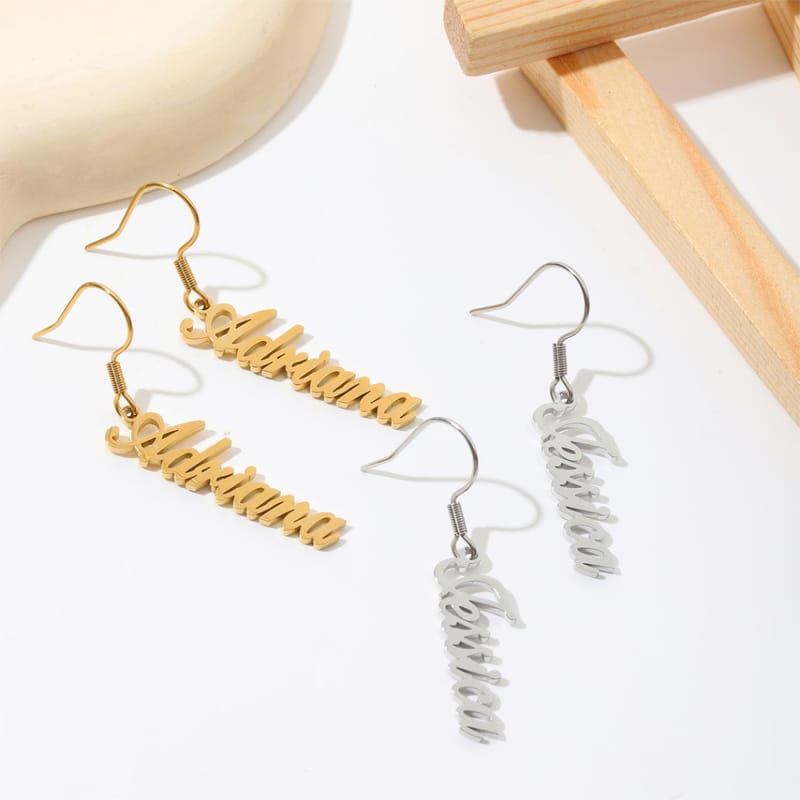 Custom Stainless Steel Letter Earrings