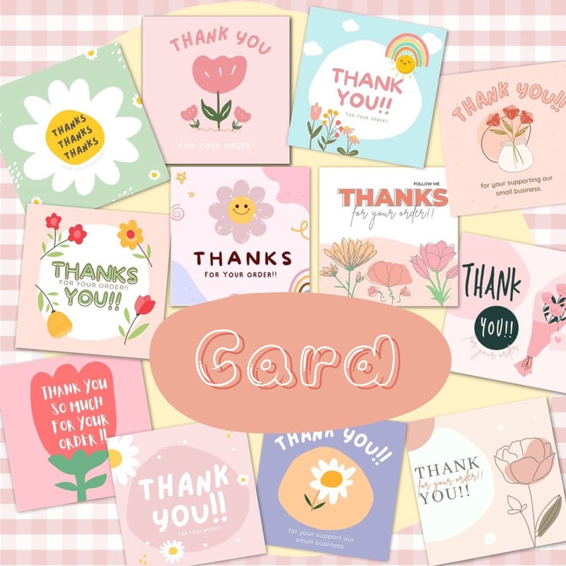 Stock Cute Flowers Thank You Cards