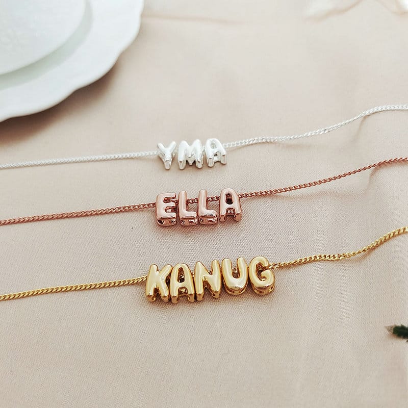 Electroplating Bubble Letter DIY Necklace