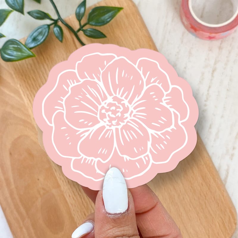 Stock Pink Flower Thank You Cards