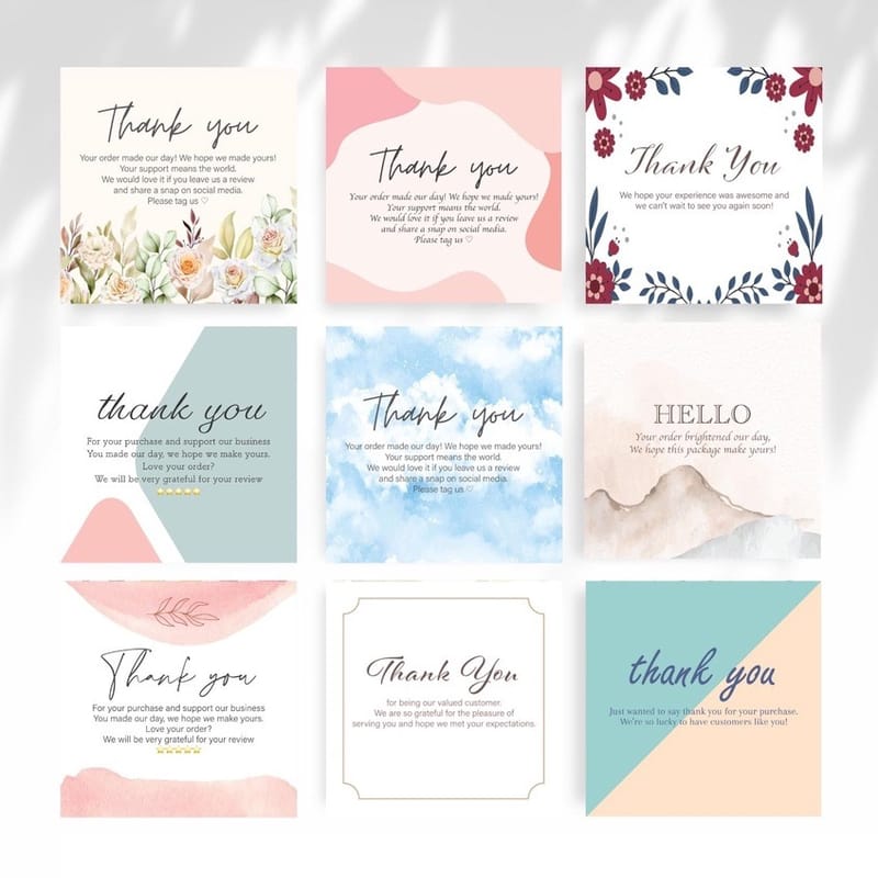 Stock Square Birthday Thank You Cards