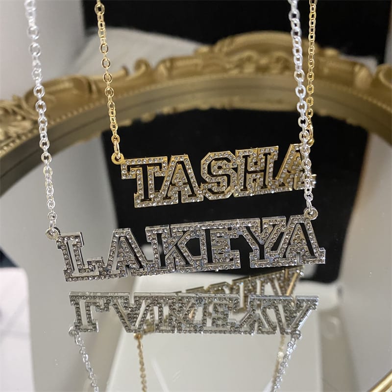 Custom Stainless Steel Rhinestone Necklace-2