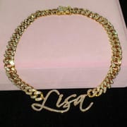 Custom Stainless Steel Rhinestone Necklace-1