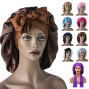 Sleeping Cap Silk Big Satin Hair Tie Bonnets with Drawstring Bonnets