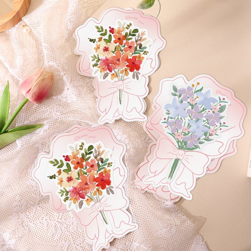 Stock Creative Bouquet Thank You Cards