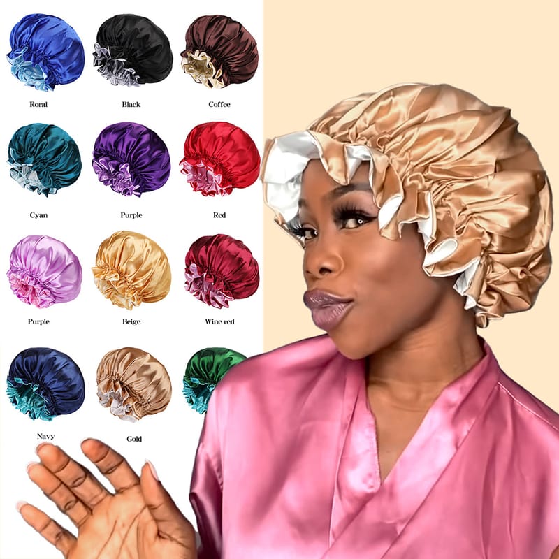 Double Layer Silk Sleep Satin Bonnets