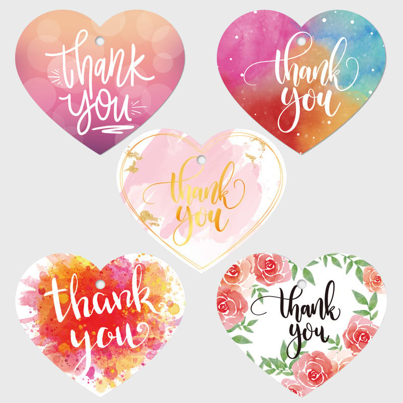 Stock Colorful Heart Thank You Cards