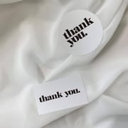 White Rectangular Round Thank You Stickers