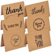 Stock Foldable Kraft Paper Thank You Cards