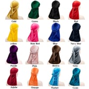 Soft Velvet Long Tail Straps Durags Bonnets ﻿