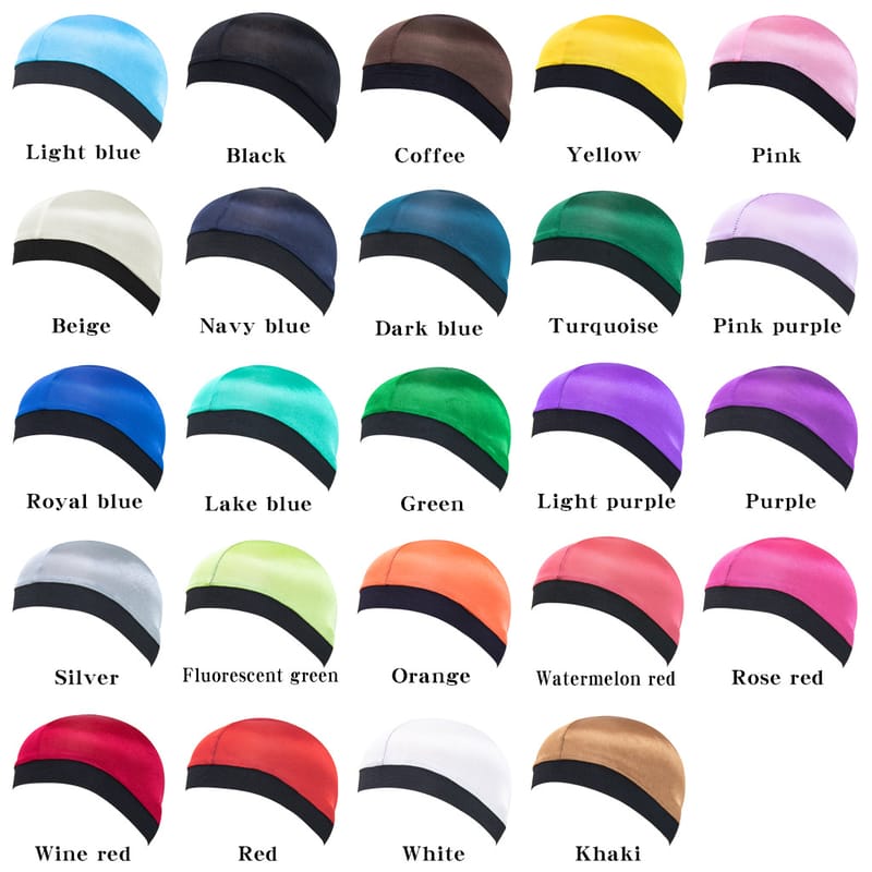 Breathable Silky Durag Dome Cap Elastic Bonnets
