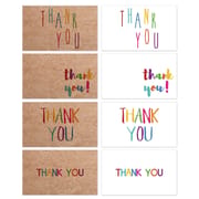 Stock Colorful Kraft Paper White Thank You Cards