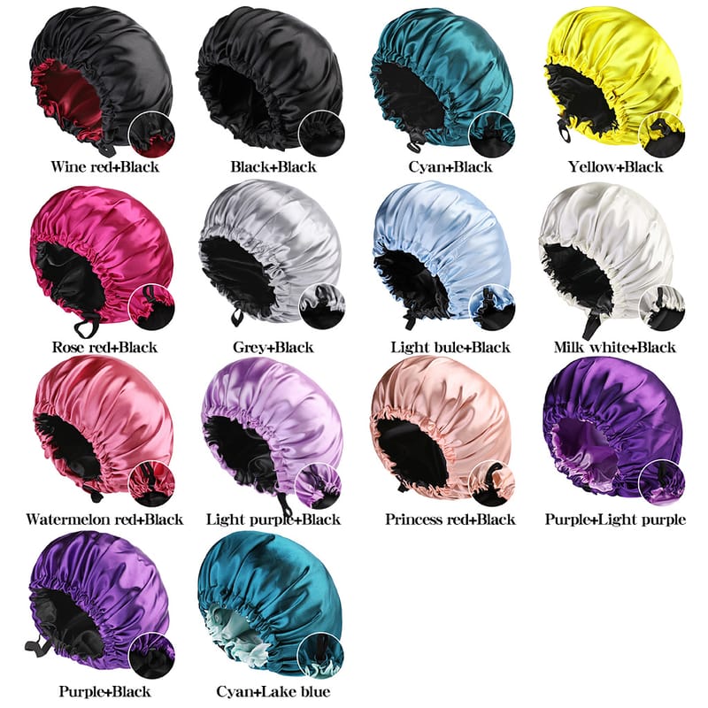 Satin Adjustable Double Sided Silky Reversible Bonnets