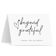 Stock Foldable Simple White Thank You Cards