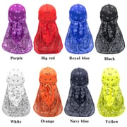 Unisex Long Tail Paisley Bandana Silky Durag Bonnets