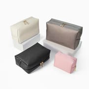 3 Sizes Candy Color PU Leather Travel Zipper Cosmetics Bag