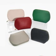 PU Leather Half Round Shell Cosmetics Bag
