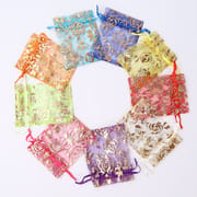 Colorful Organza Transparent Packing Bag with Rose