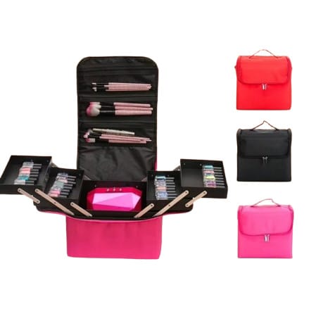 Nylon Four Layer Cosmetics Tools Makeup Case