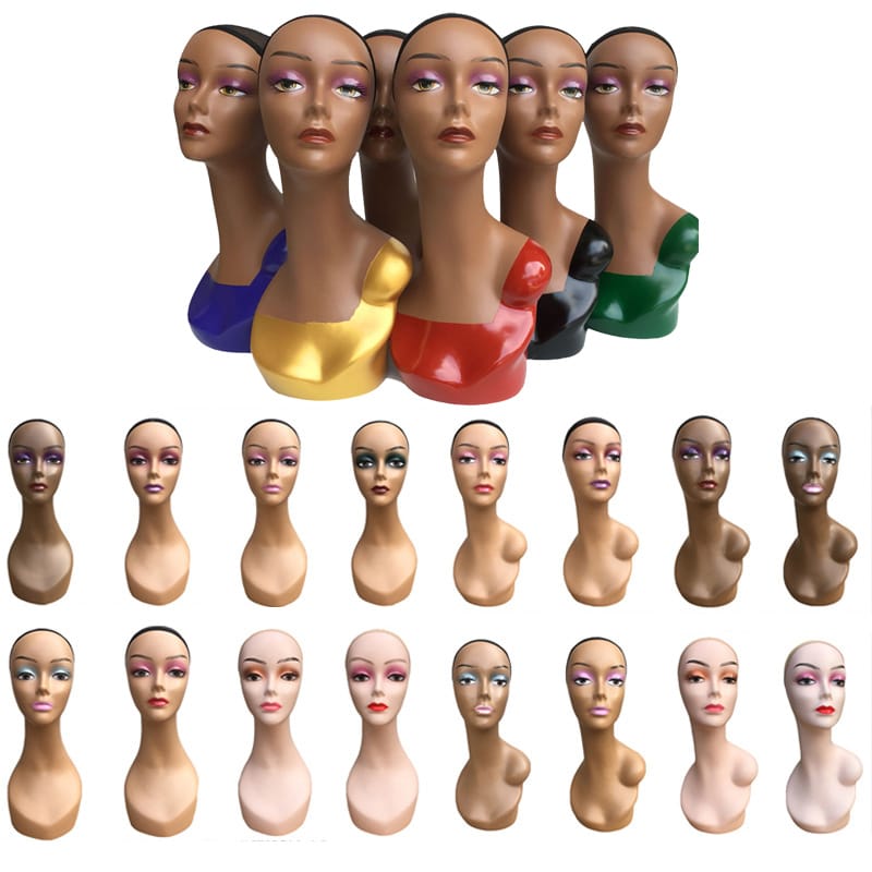 Display Mannequin Head Female With Shoulders For Wigs-2