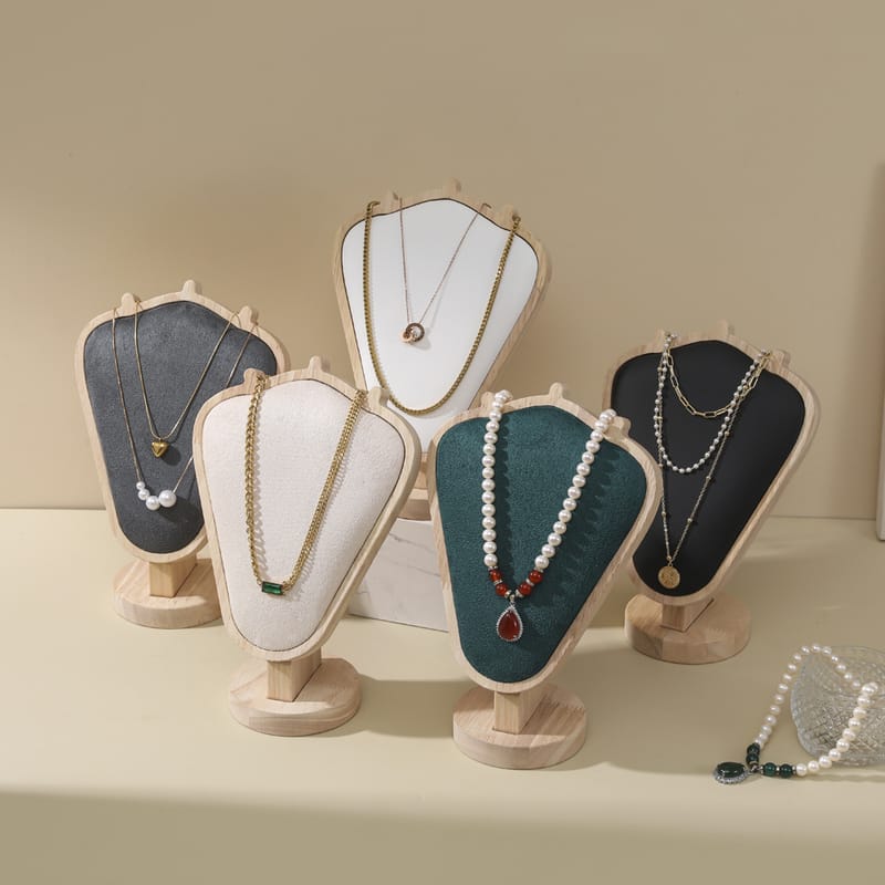 Solid Wood Necklace Jewelry Portrait Model Display Stand