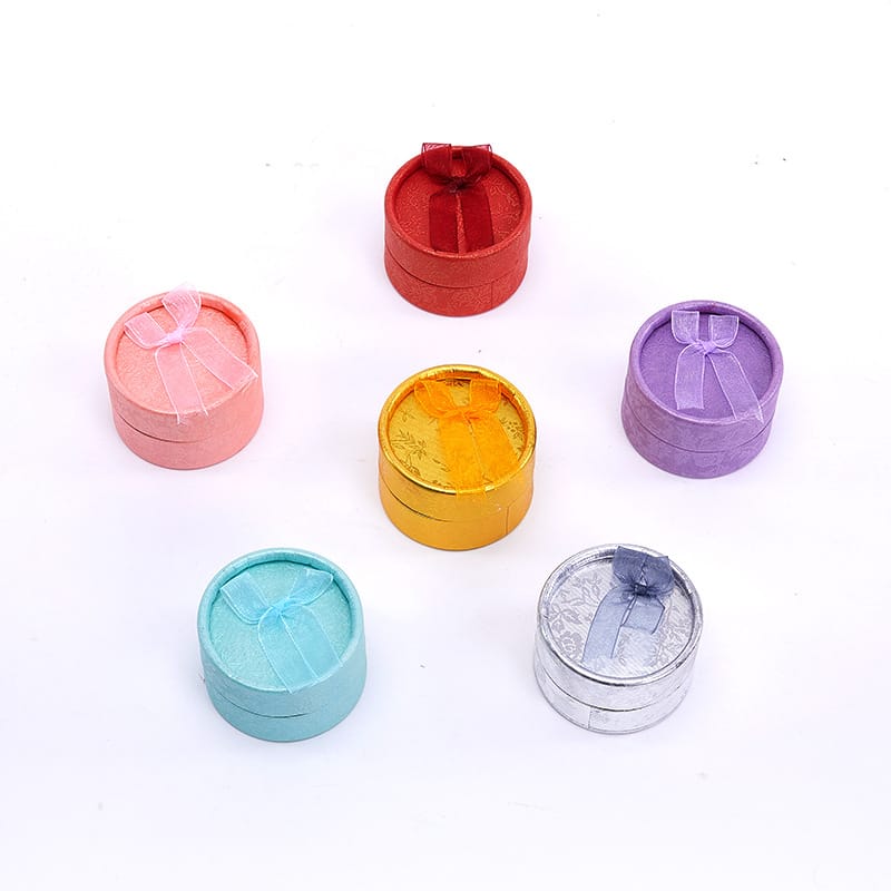 Round Rings & Earrings Jewelry Boxes with Bow