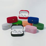 Velvet Oval Rings & Earrings Jewelry Boxes