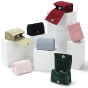 Suede Rings & Earrings Jewelry Pouches with Button