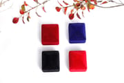 Velvet Rectangle Rings & Earrings Jewelry Boxes